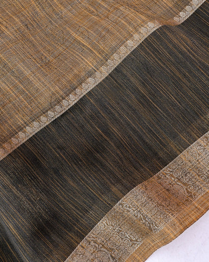 Earthy Tiisue Banarsi Saree - Shop Vastram