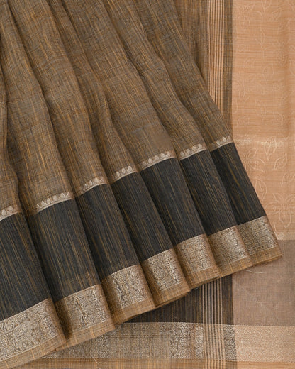 Earthy Tiisue Banarsi Saree - Shop Vastram