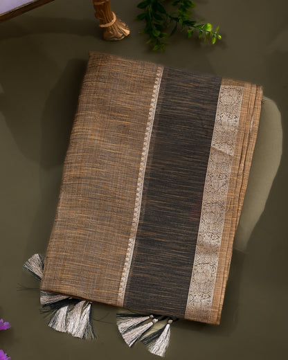 Earthy Tiisue Banarsi Saree - Shop Vastram