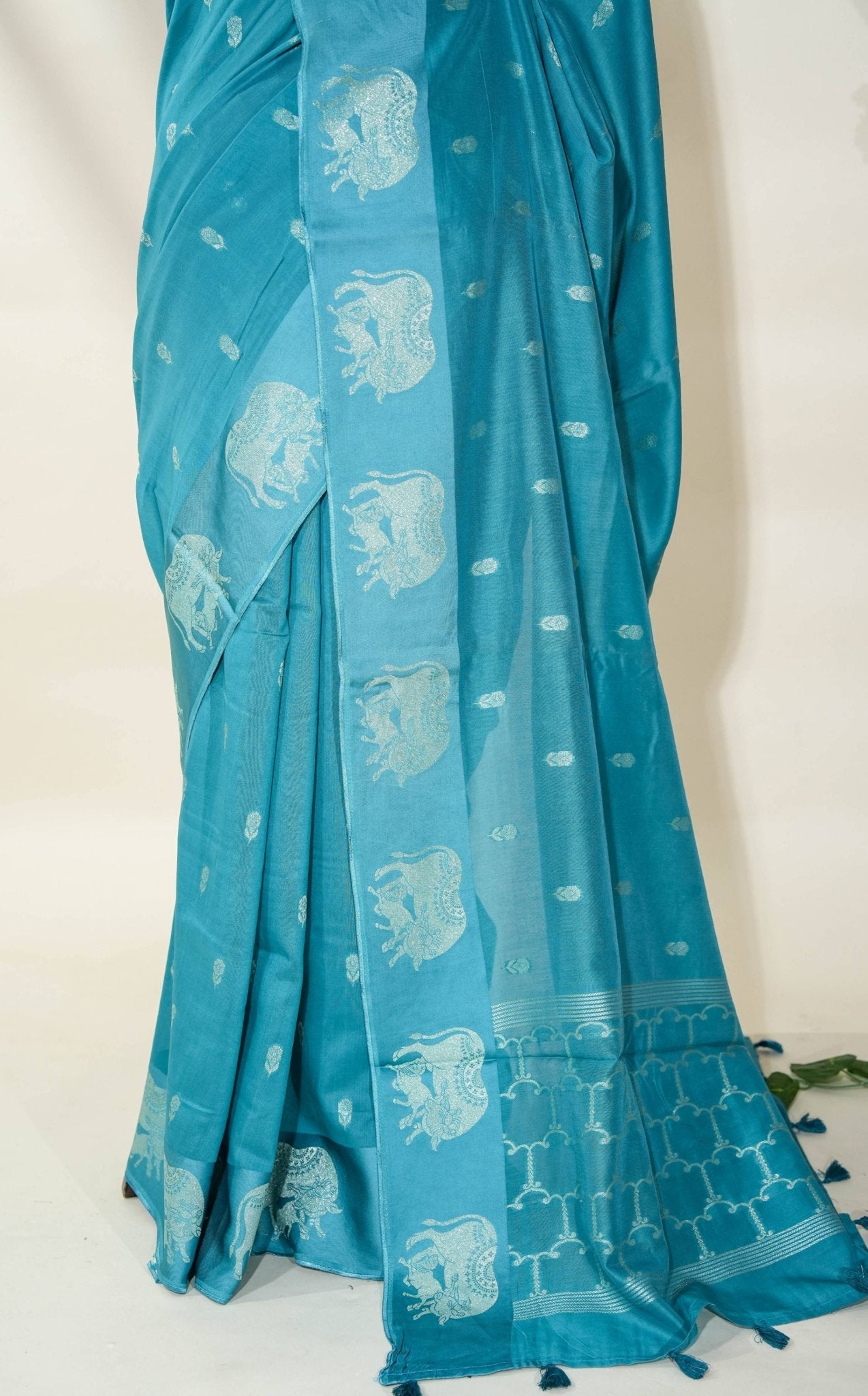 Ferozi Banarasi Silk Saree - Shop Vastram
