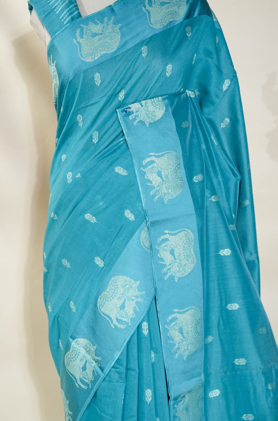 Ferozi Banarasi Silk Saree - Shop Vastram