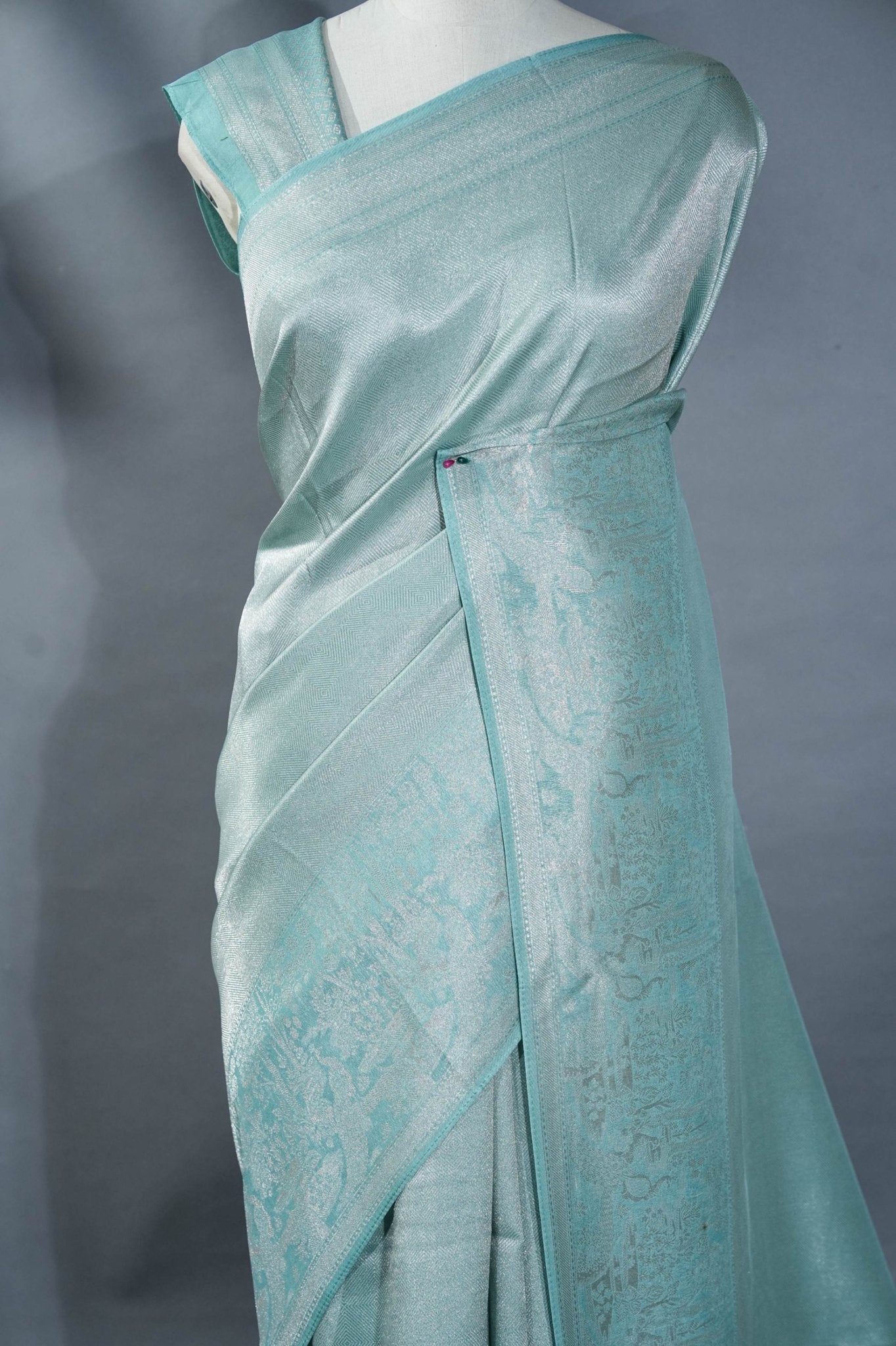 Ferozi Banarasi Tissue Saree - Shop Vastram