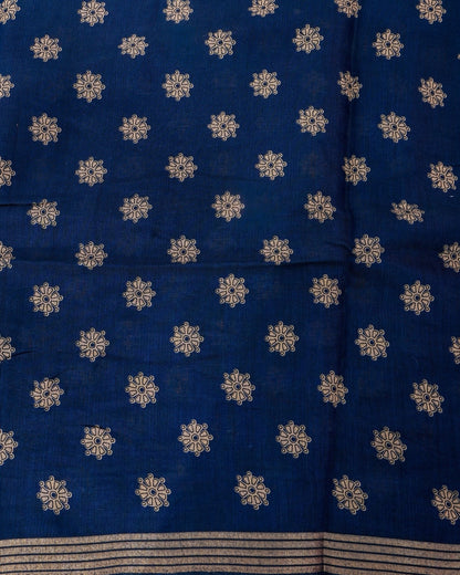 Ferozi Chanderi Printed Saree - Shop Vastram
