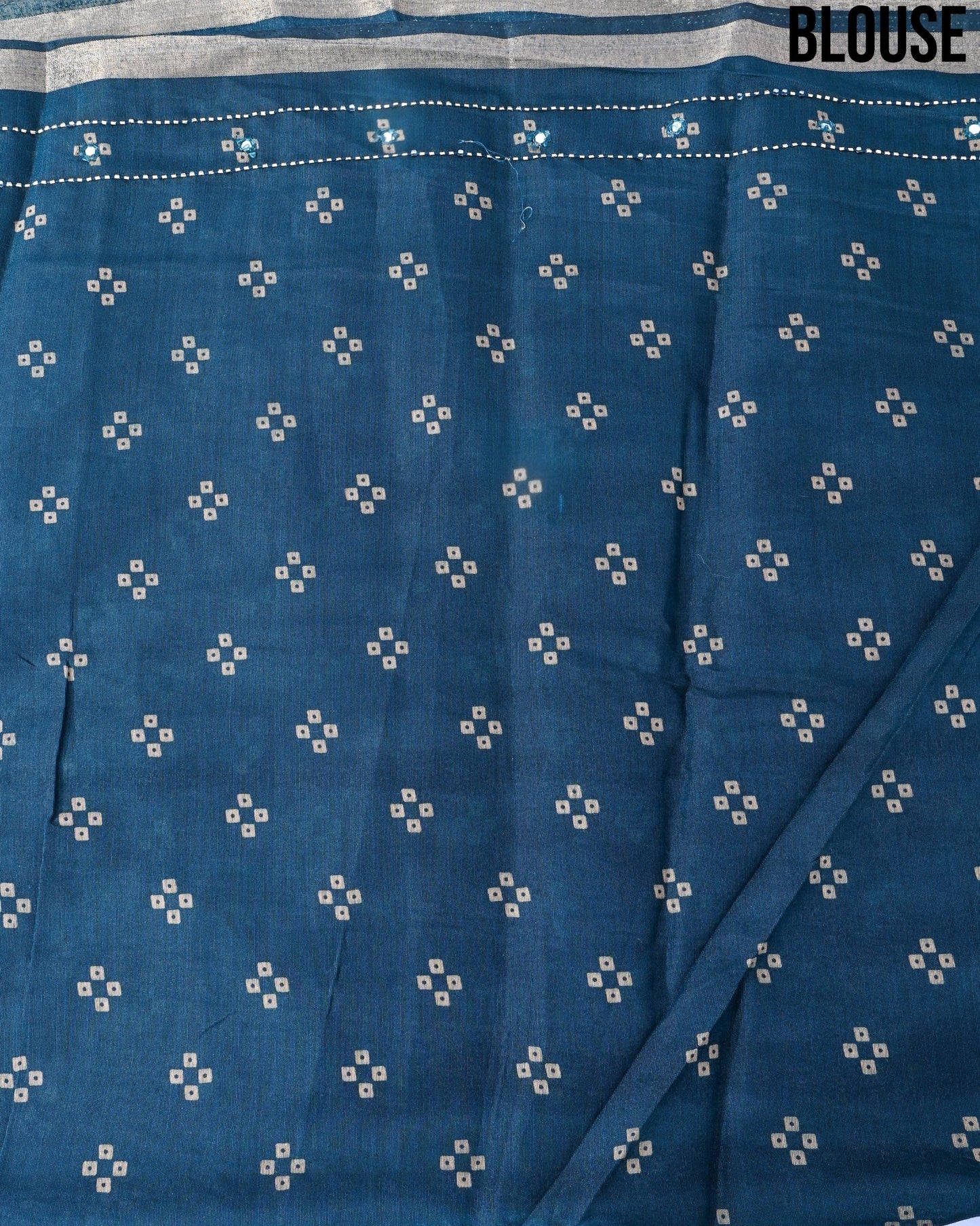 Ferozi Chanderi Printed Saree - Shop Vastram