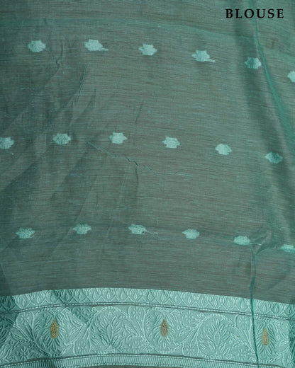 Ferozi Color Chanderi Saree - Shop Vastram
