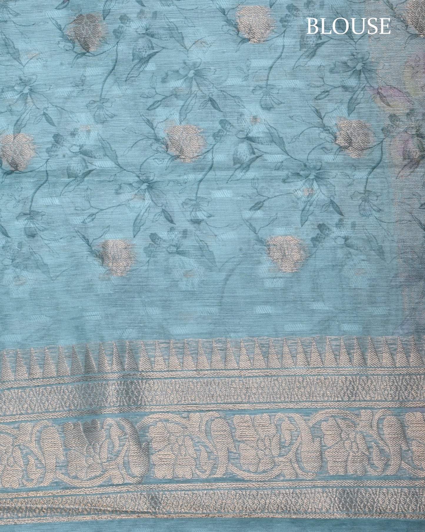 Ferozi Color Chanderi Saree - Shop Vastram