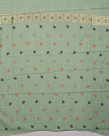 Ferozi color Chanderi Saree - Shop Vastram