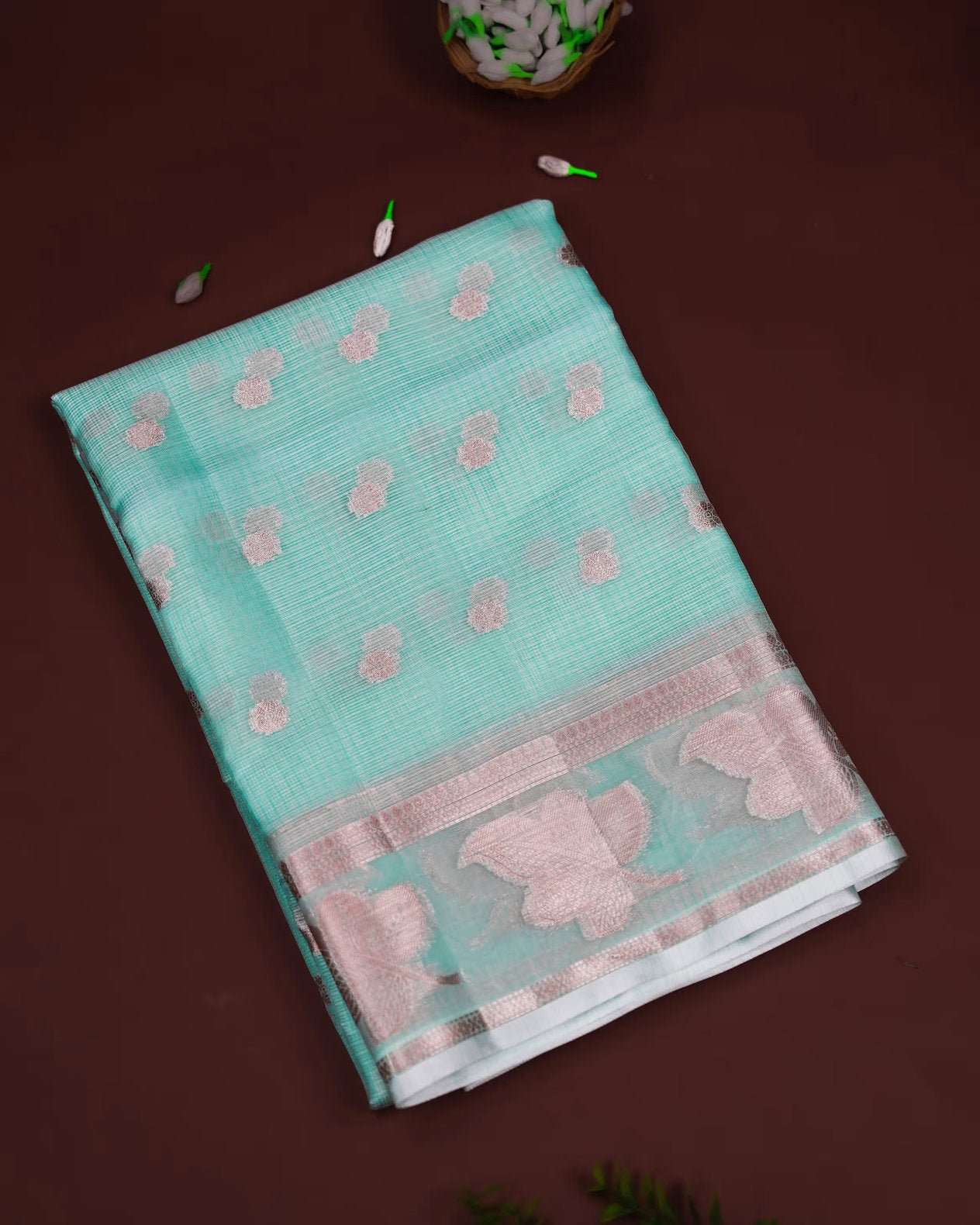 Ferozi Color Silk Kota Saree - Shop Vastram