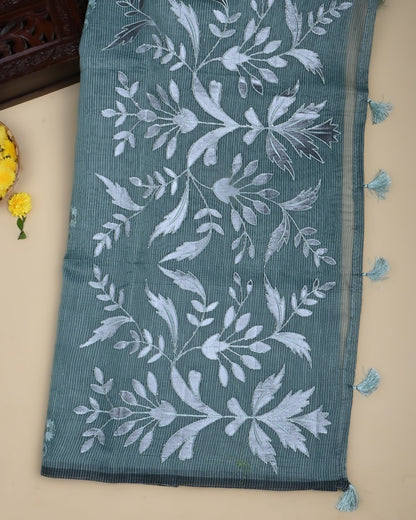 Ferozi Color Silk Kota Saree - Shop Vastram
