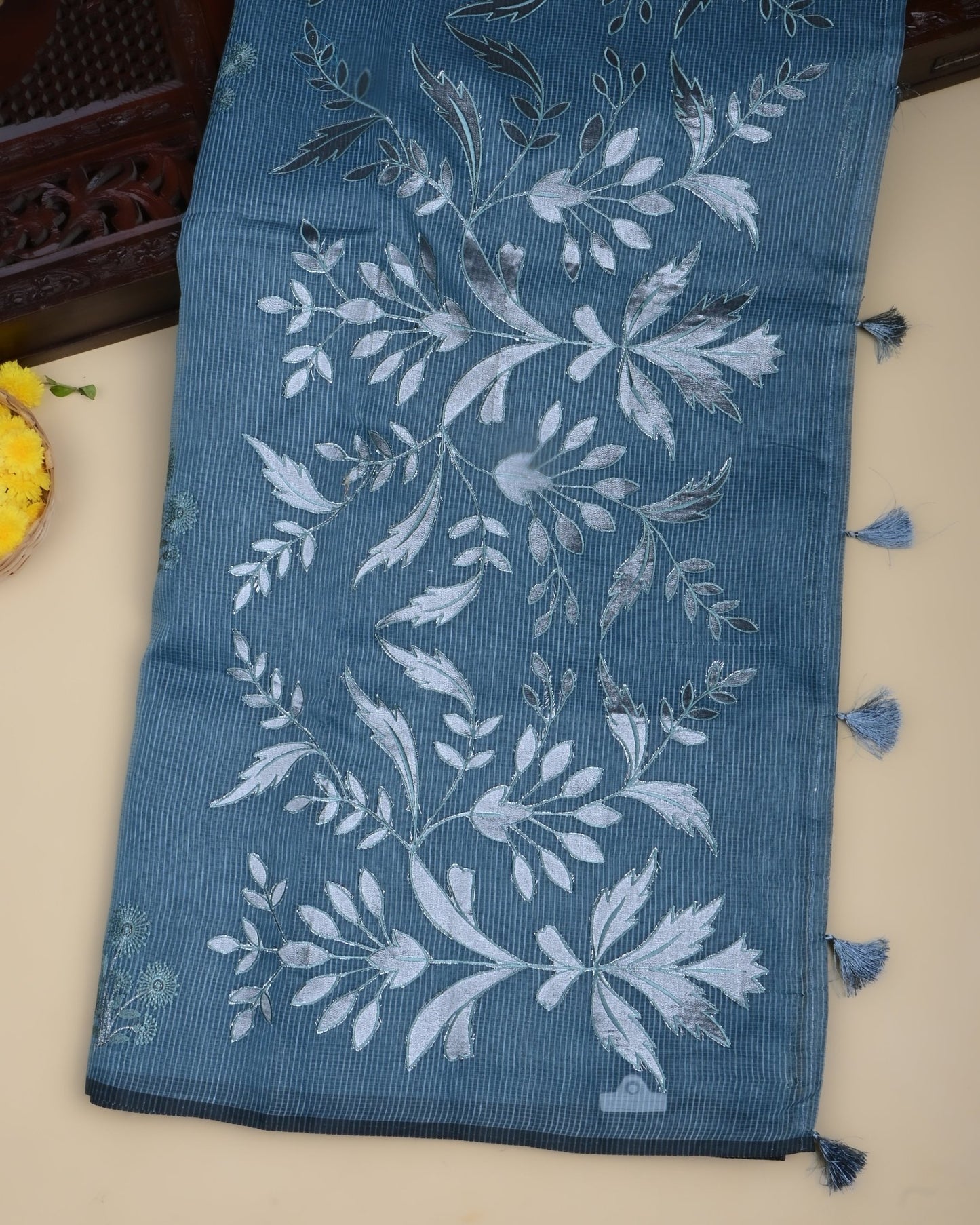 Ferozi Color Silk Kota Saree - Shop Vastram