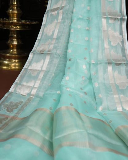 Ferozi Color Silk Kota Saree - Shop Vastram