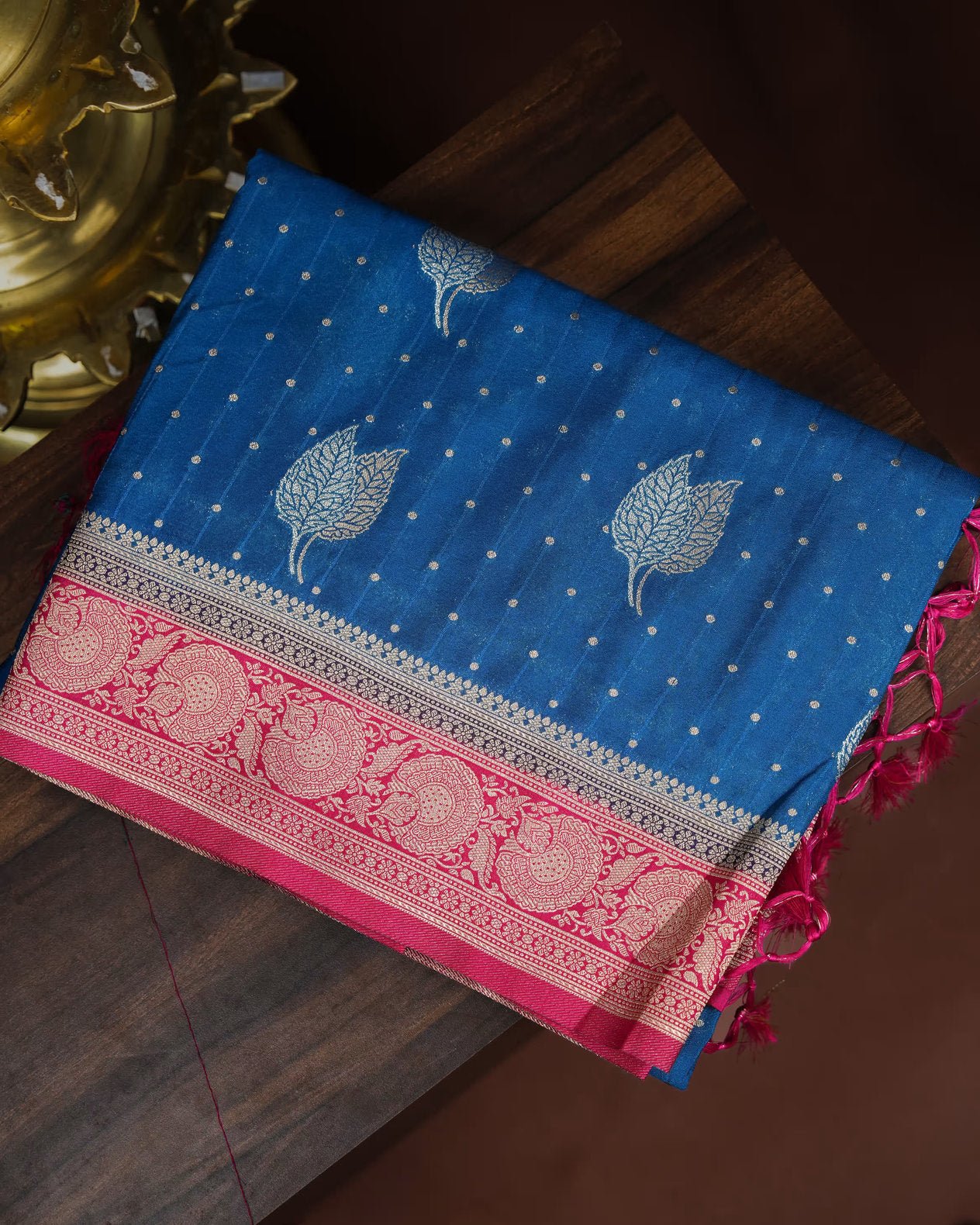 Ferozi Color Silk Saree - Shop Vastram