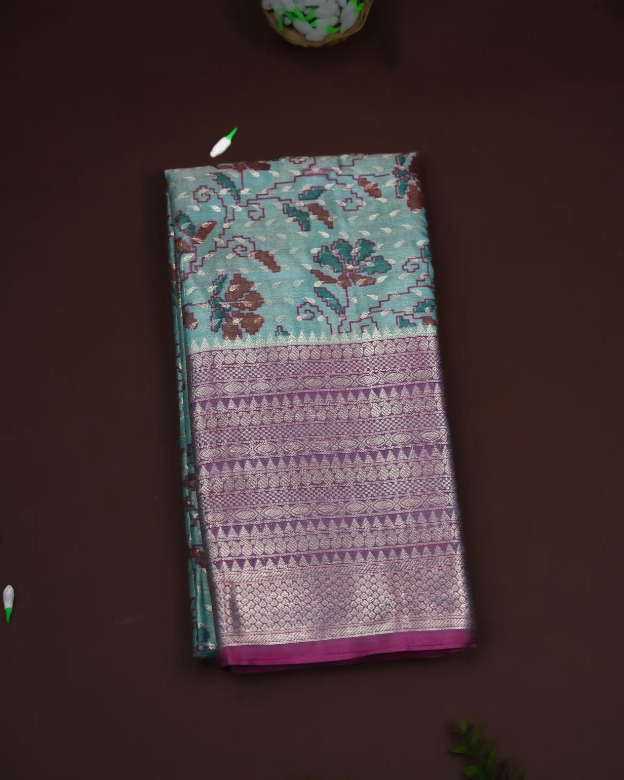 Ferozi Color Silk Saree - Shop Vastram