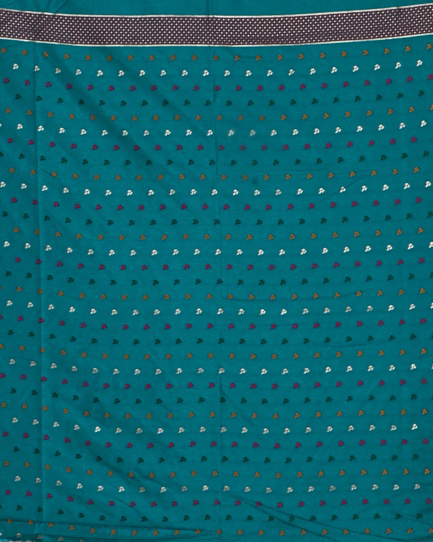 Ferozi color Silk Saree - Shop Vastram