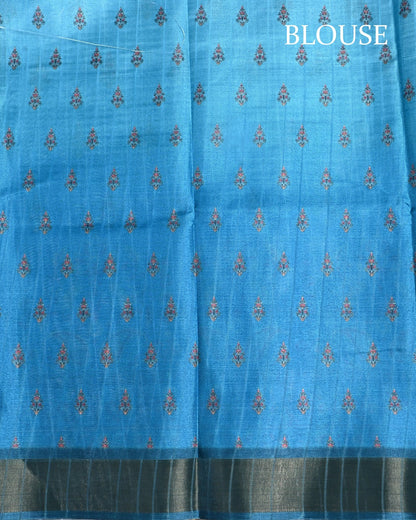 Ferozi Color Silk Saree - Shop Vastram