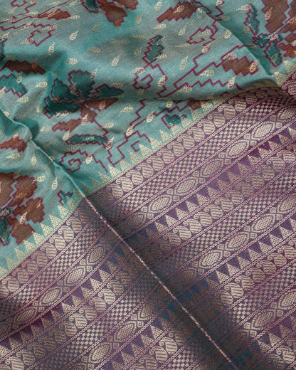 Ferozi Color Silk Saree - Shop Vastram