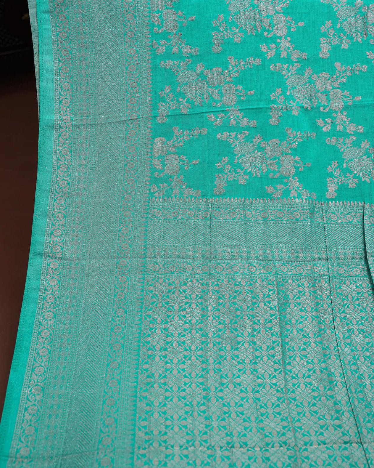 Ferozi Color Silk Saree - Shop Vastram