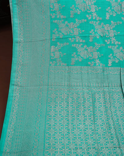 Ferozi Color Silk Saree - Shop Vastram