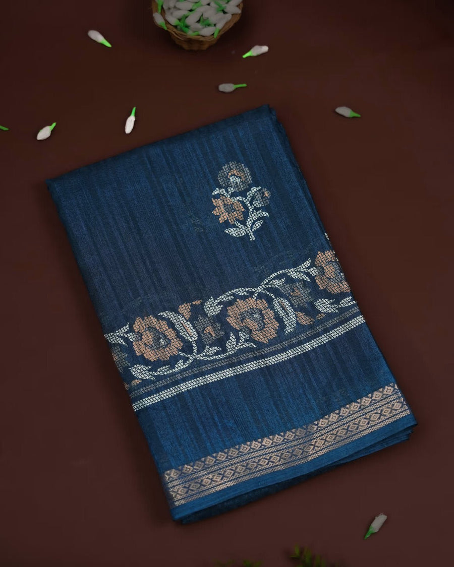Ferozi Color Silk Saree - Shop Vastram