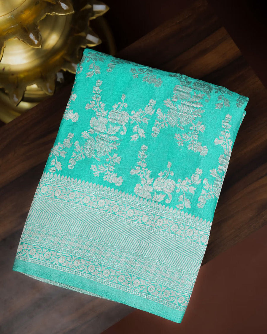 Ferozi Color Silk Saree - Shop Vastram