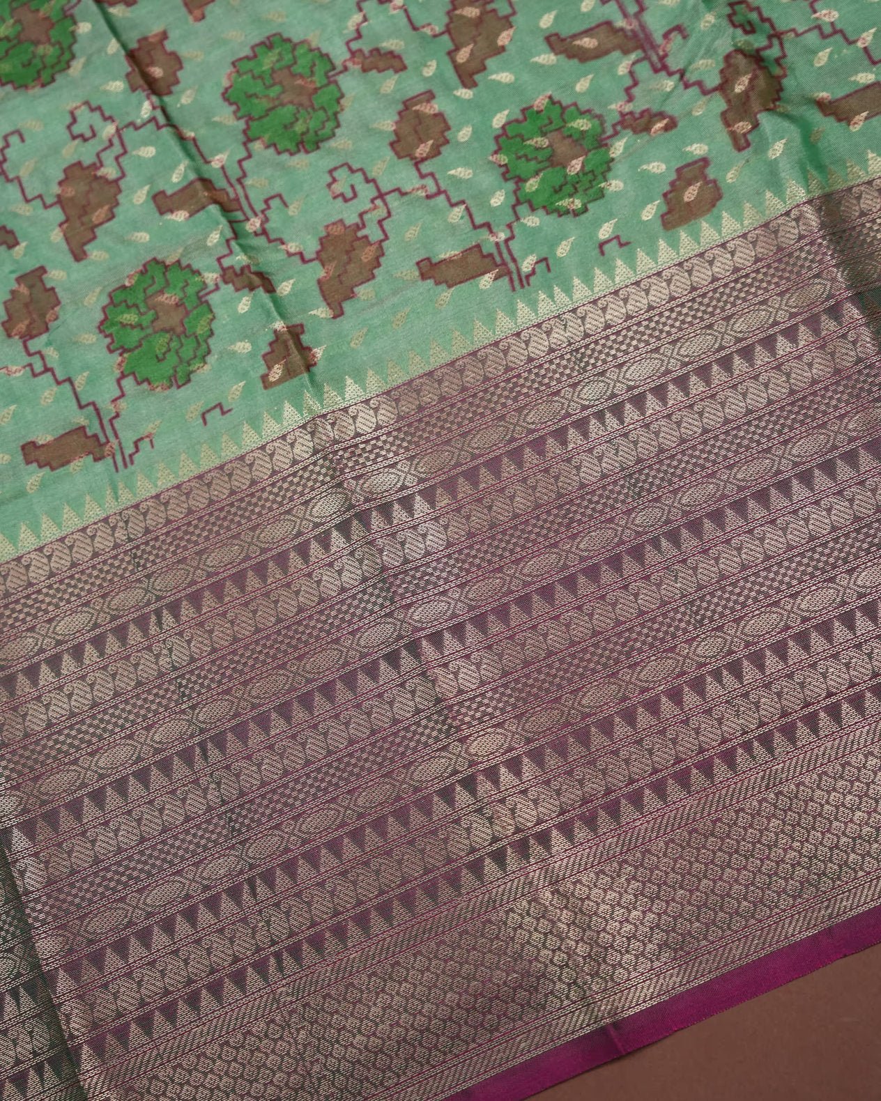 Ferozi Color Silk Saree - Shop Vastram