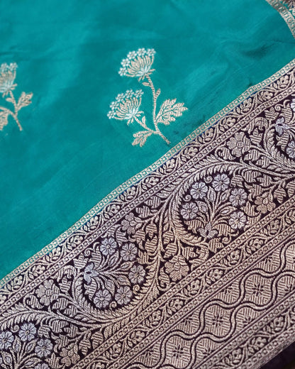 Ferozi Color Silk Saree - Shop Vastram