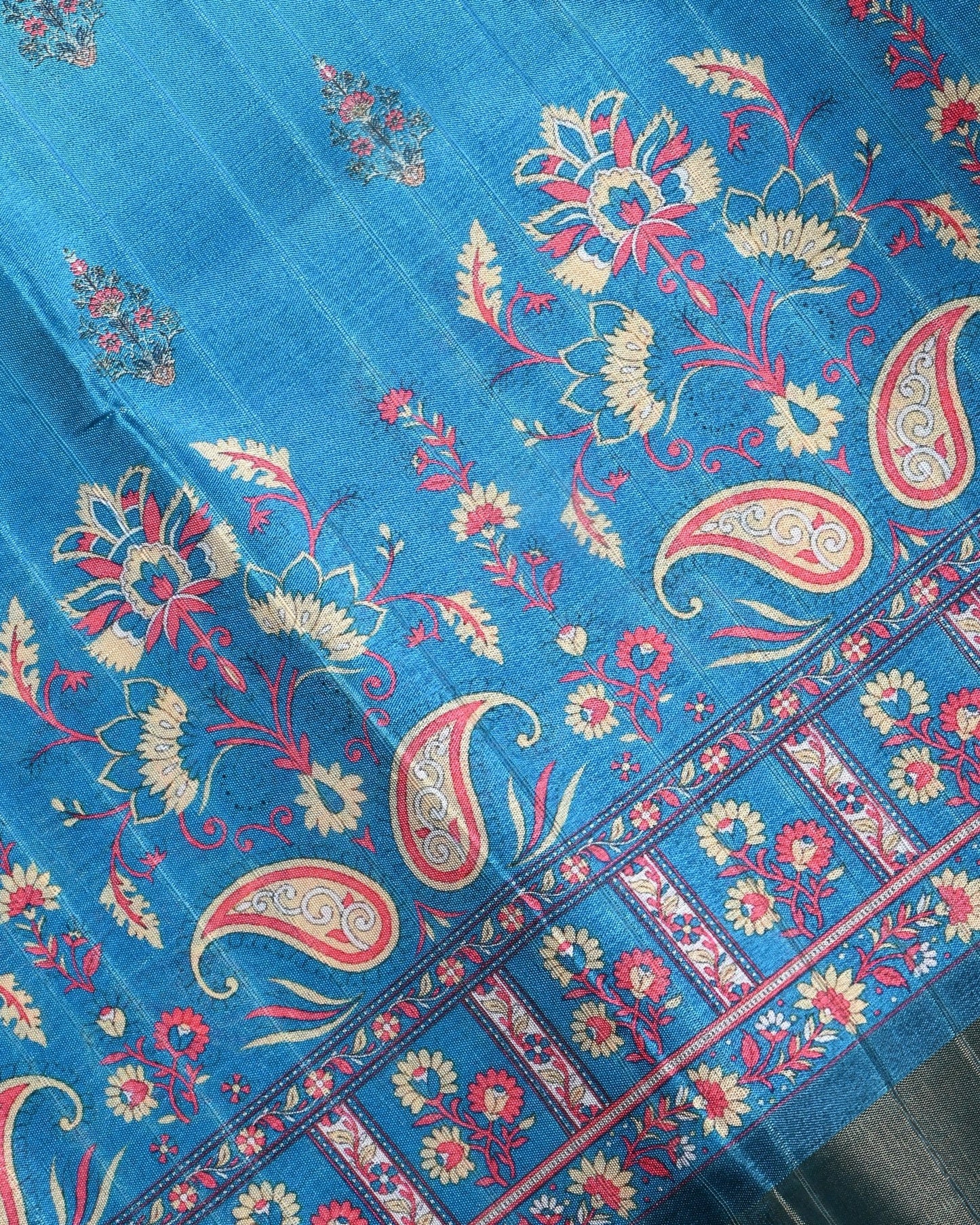 Ferozi Color Silk Saree - Shop Vastram