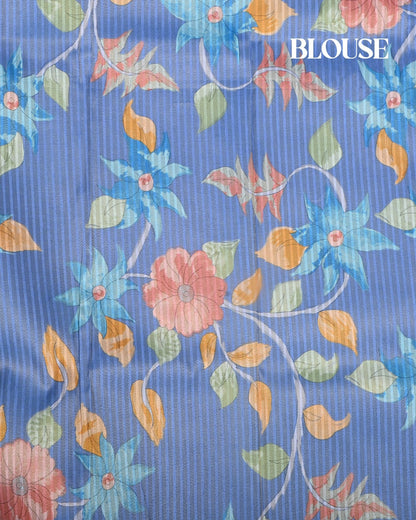 Ferozi Color Tissue Saree - Shop Vastram