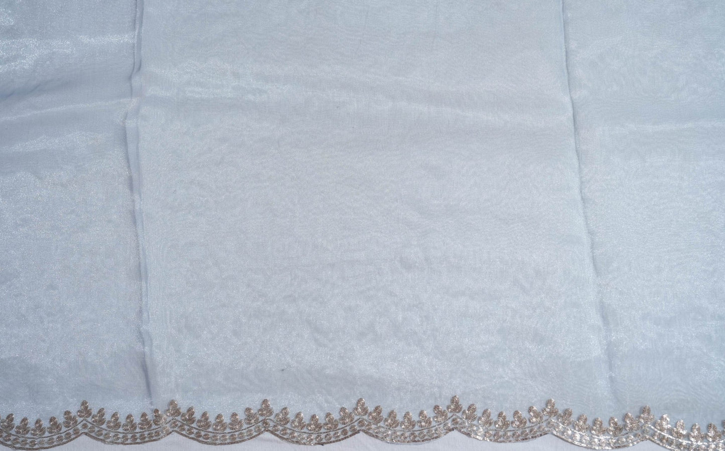 Ferozi Embroidery Tissue Saree - Shop Vastram