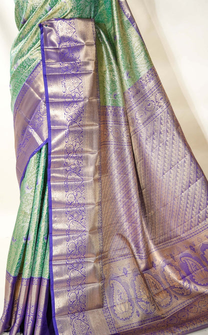 Ferozi Kanchipuram Saree - Shop Vastram