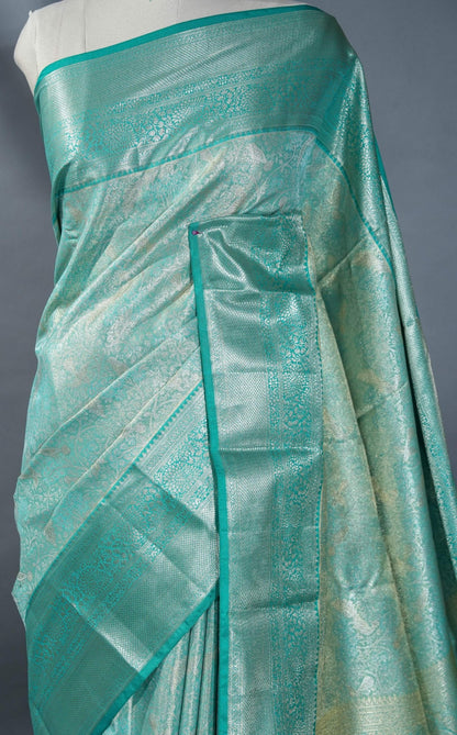Ferozi Kanchipuram Saree - Shop Vastram