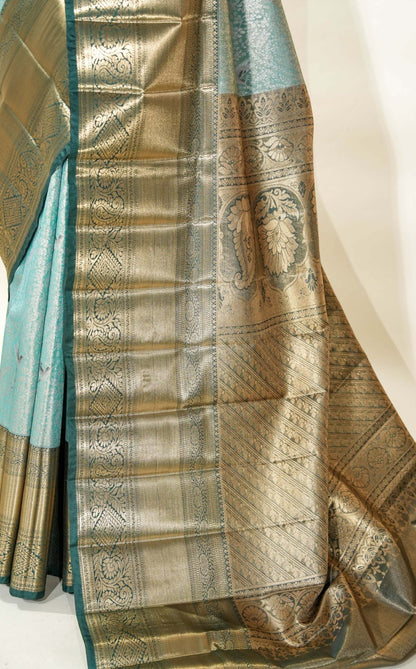 Ferozi Kanchipuram Saree - Shop Vastram