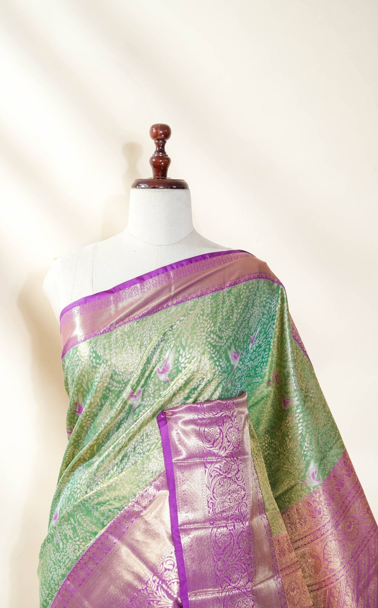Ferozi Kanchipuram Saree - Shop Vastram
