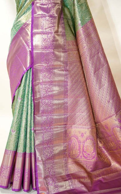 Ferozi Kanchipuram Saree - Shop Vastram