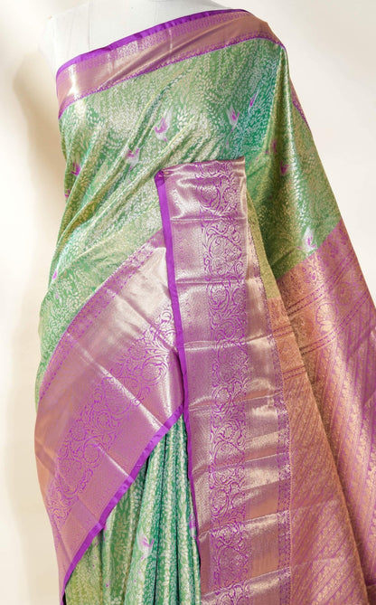 Ferozi Kanchipuram Saree - Shop Vastram