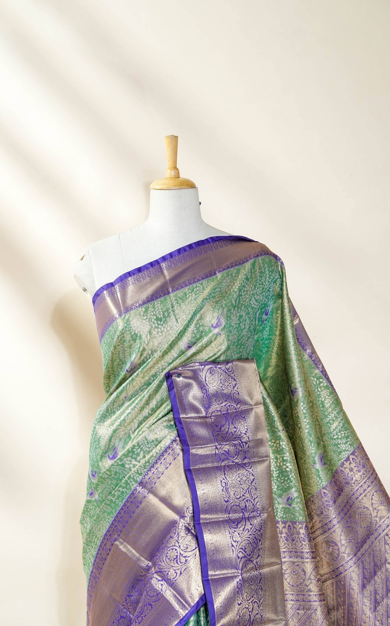 Ferozi Kanchipuram Saree - Shop Vastram