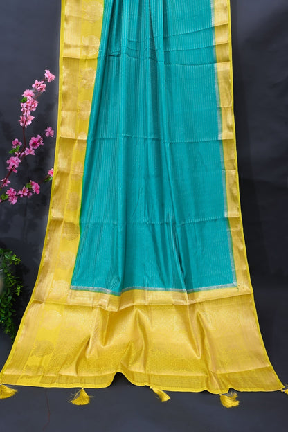 Ferozi Silk Banarasi Saree - Shop Vastram
