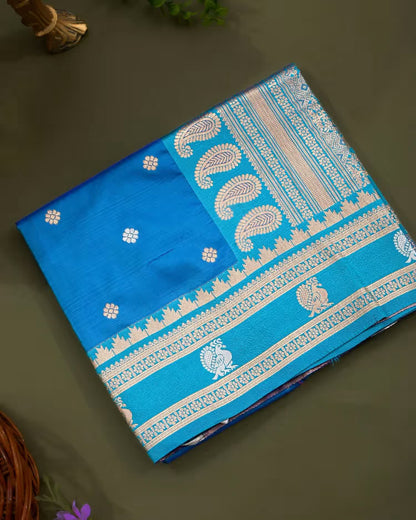 Ferozi Silk Banarsi Saree - Shop Vastram