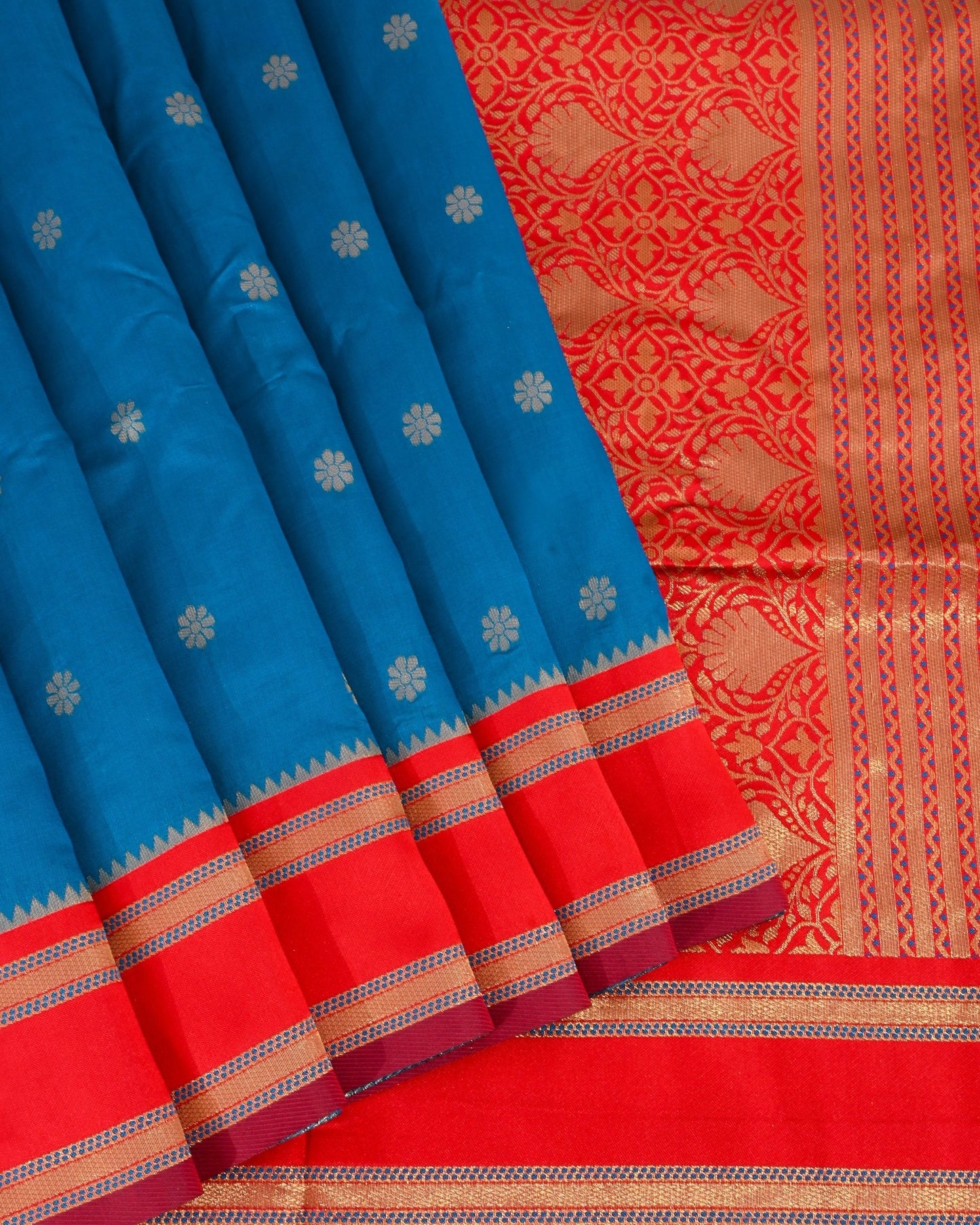 Ferozi Silk Banarsi Saree - Shop Vastram
