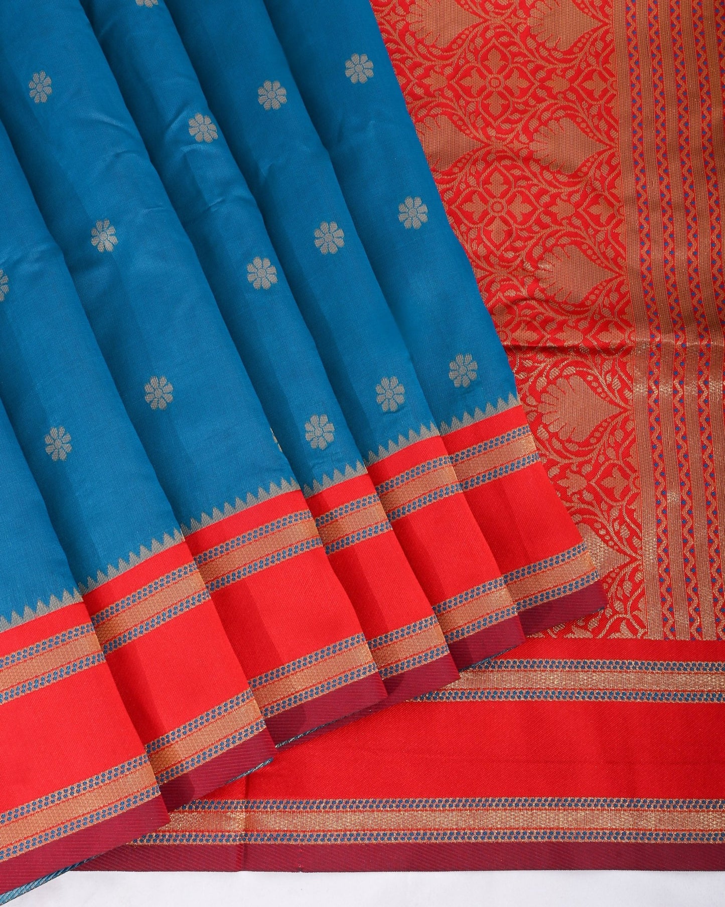 Ferozi Silk Banarsi Saree - Shop Vastram