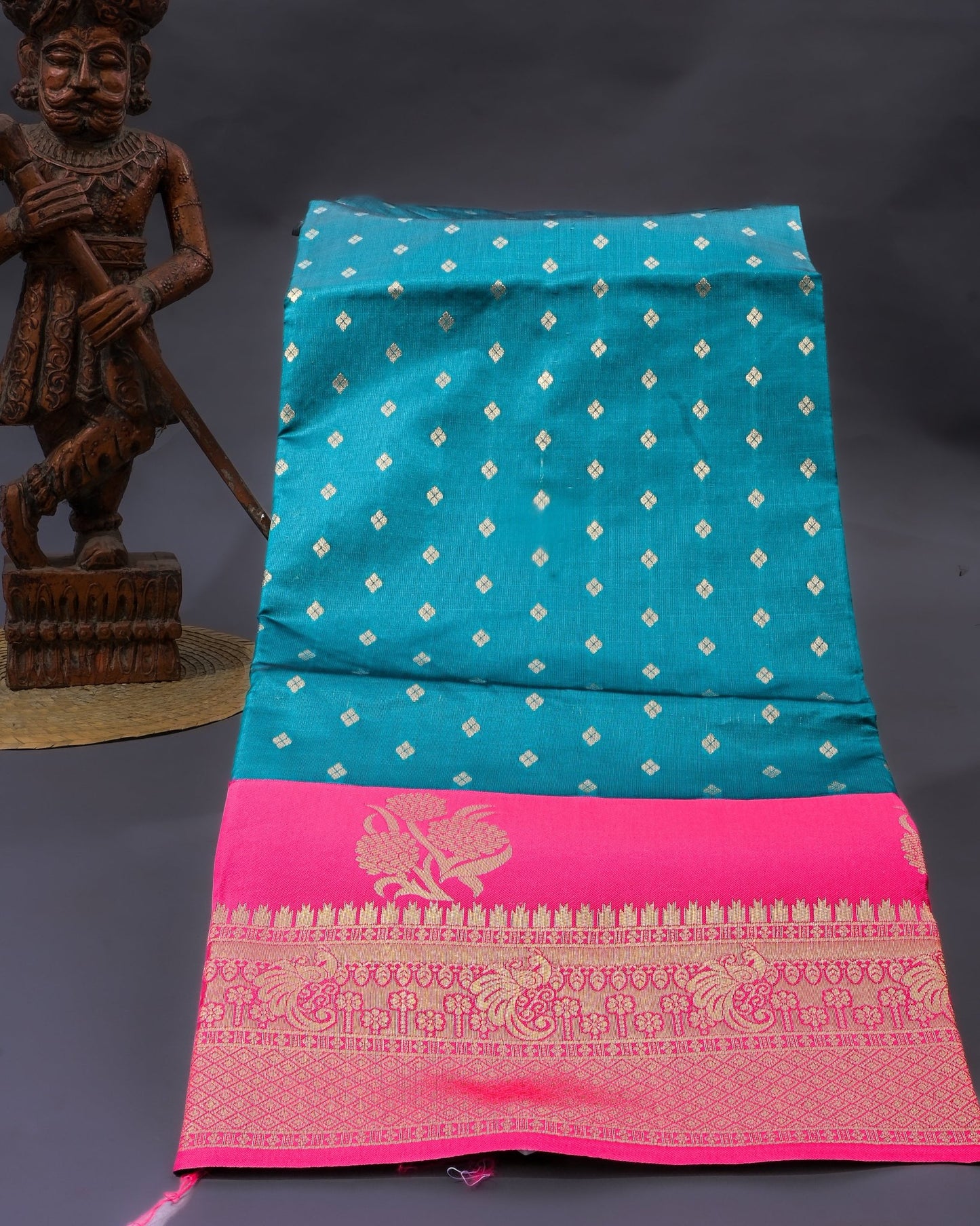 Ferozi Silk Banarsi Saree - Shop Vastram