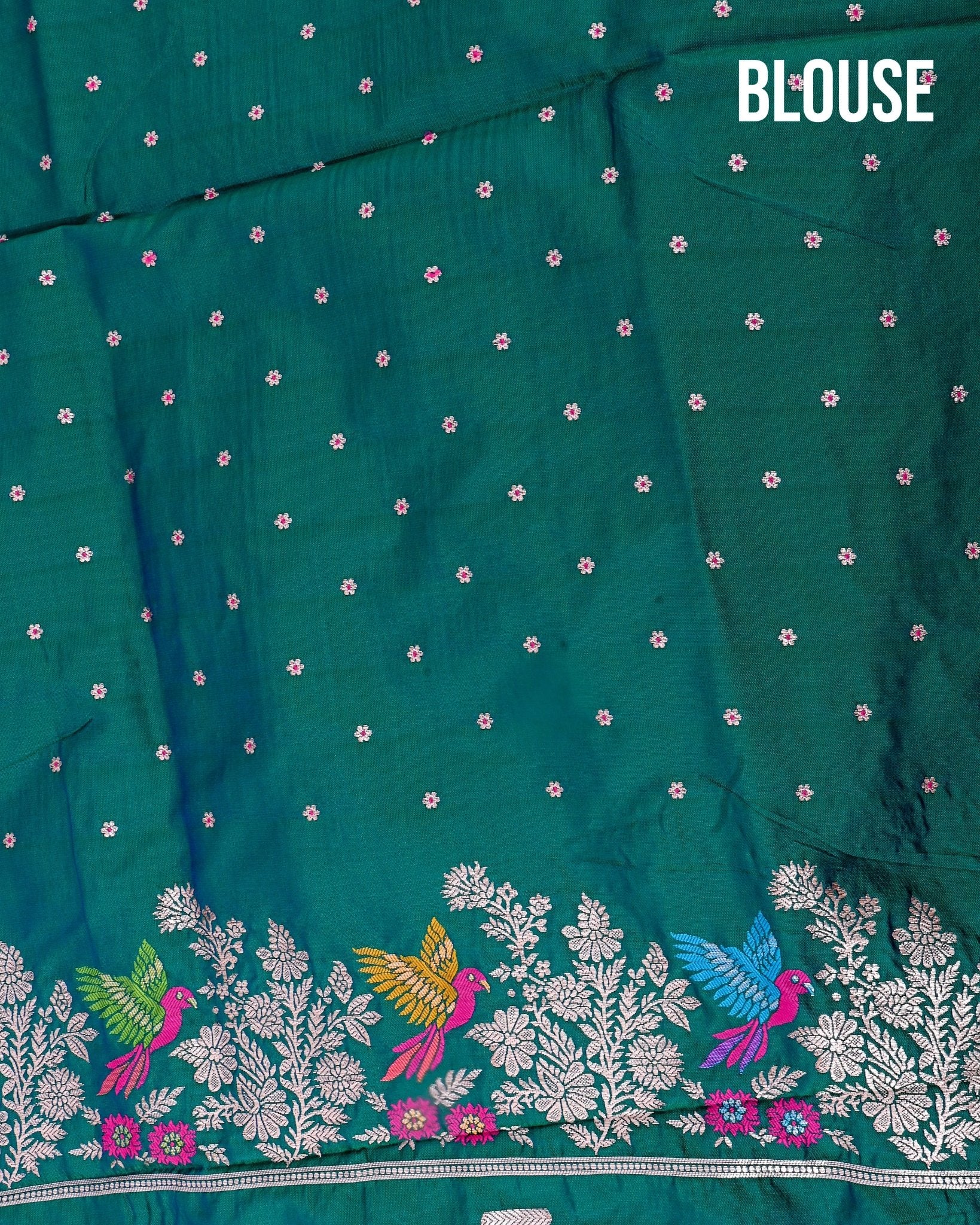 Ferozi Silk Banarsi Saree - Shop Vastram
