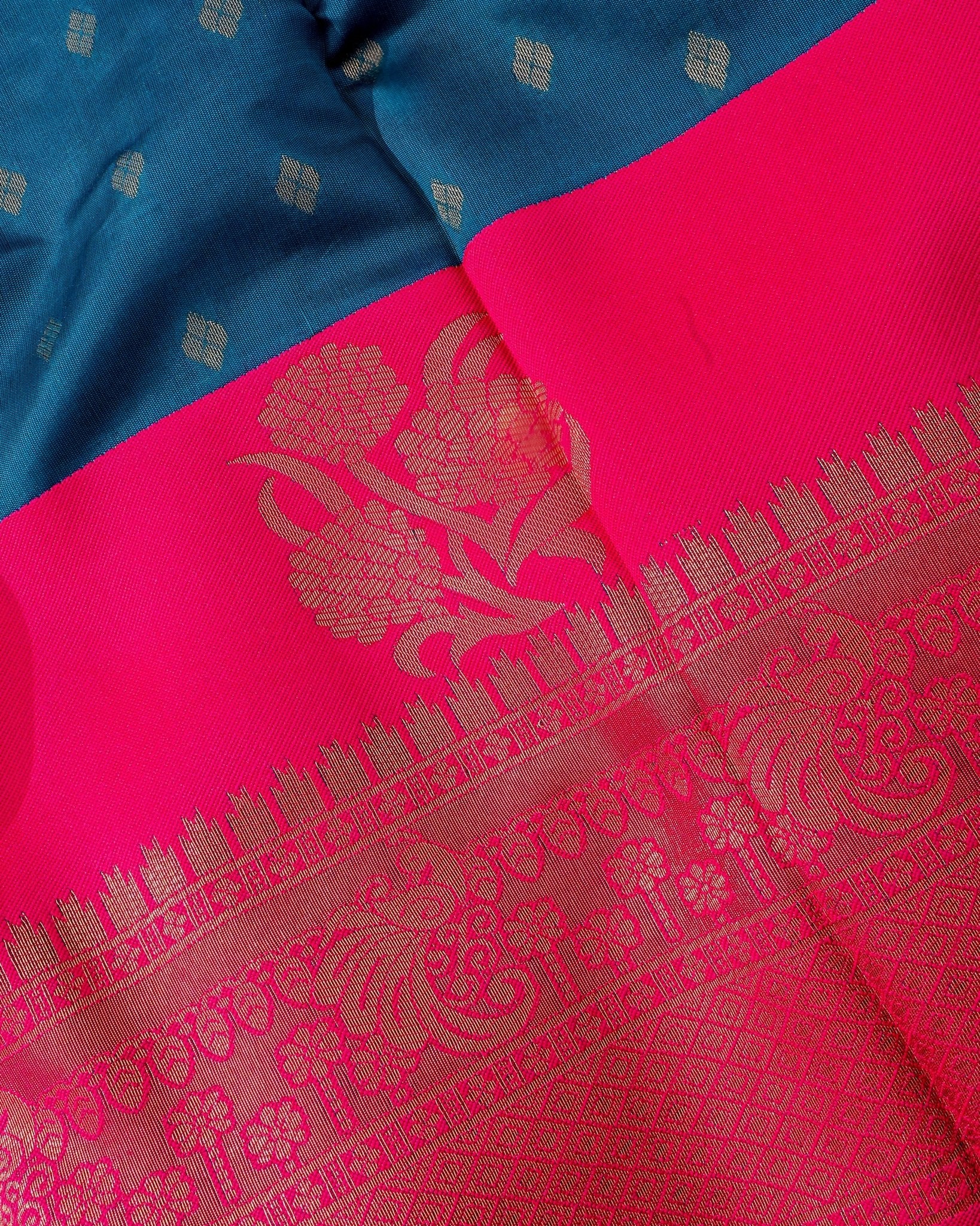 Ferozi Silk Banarsi Saree - Shop Vastram