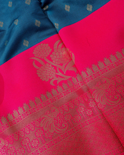 Ferozi Silk Banarsi Saree - Shop Vastram