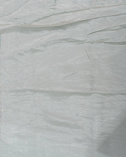 Ferozi Silk Embroidery Saree - Shop Vastram
