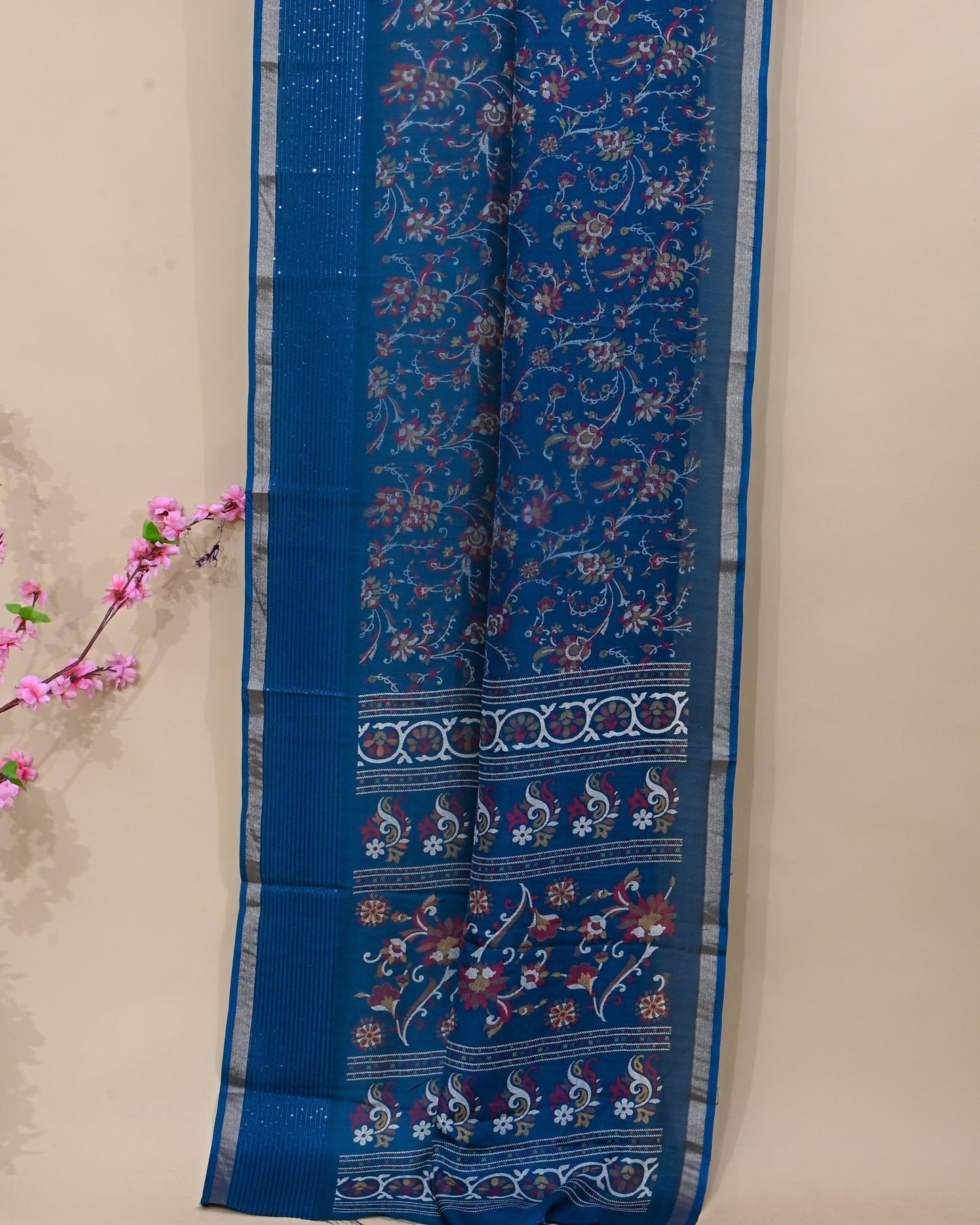 Ferozi Silk Printed Saree - Shop Vastram