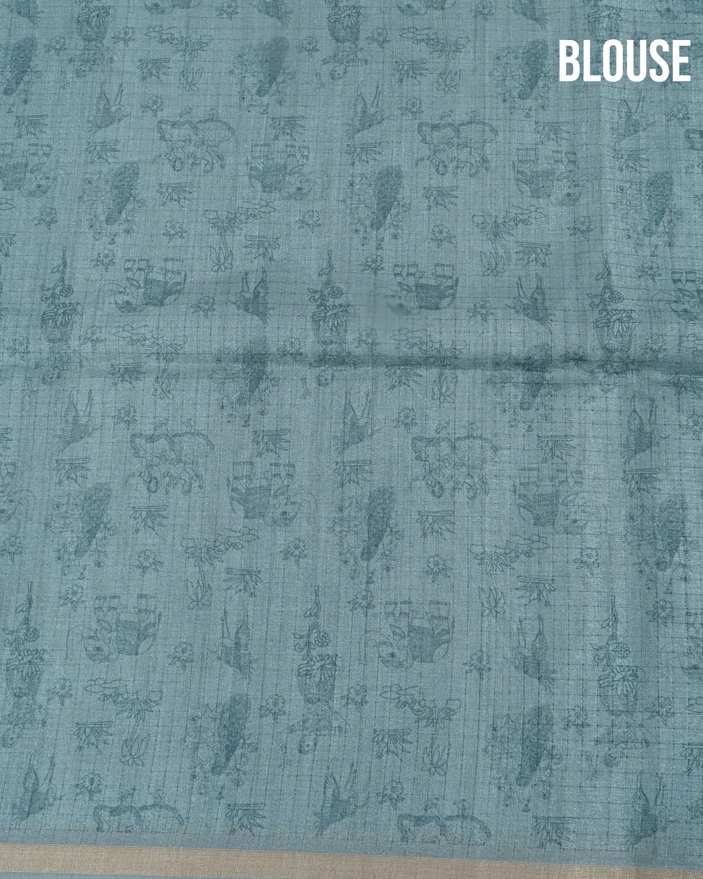 Ferozi Silk Printed Saree - Shop Vastram