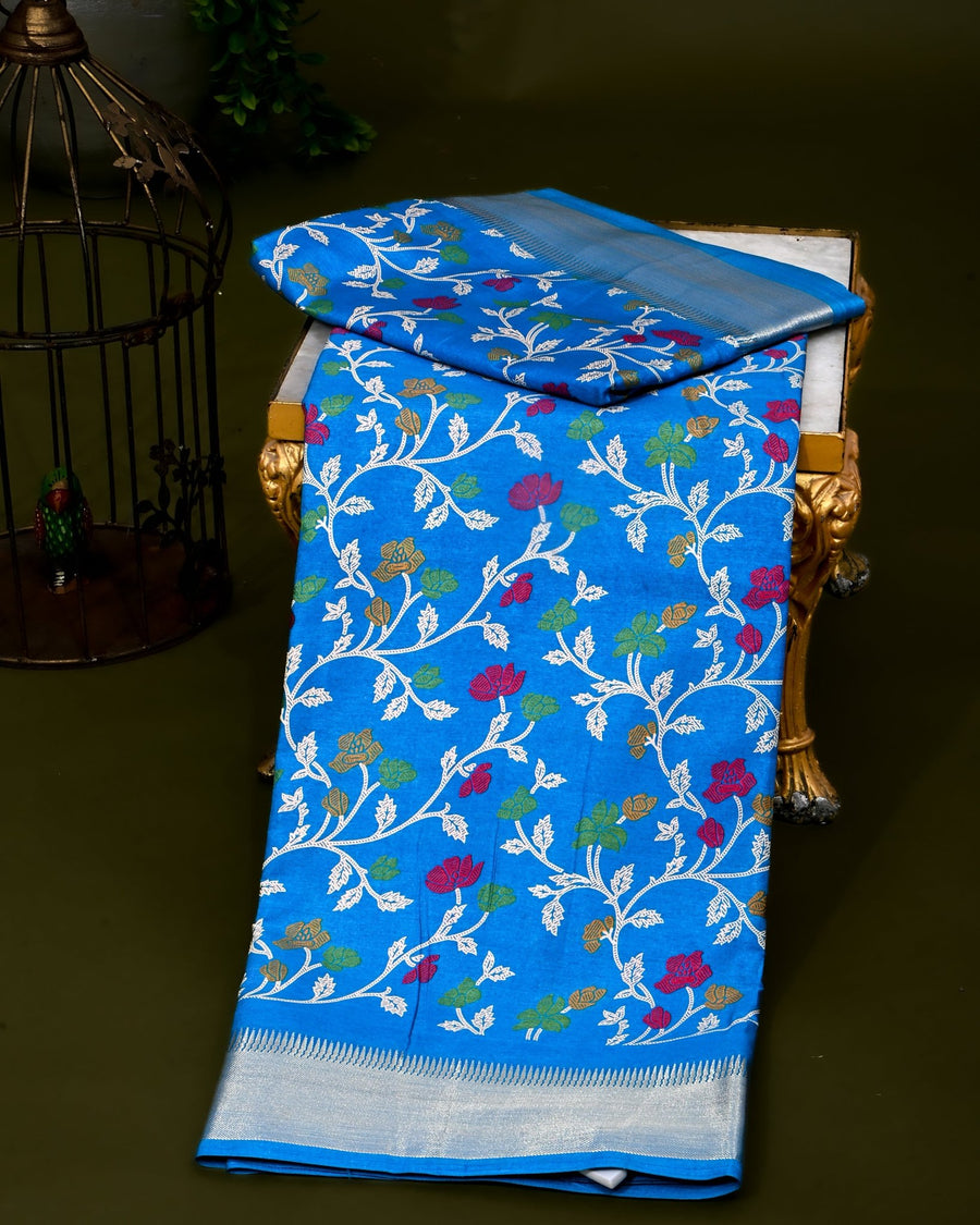Ferozi Silk Printed Saree - Shop Vastram