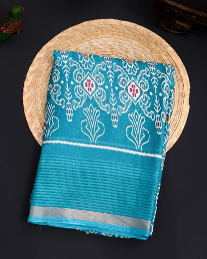 Ferozi Silk Printed Saree - Shop Vastram