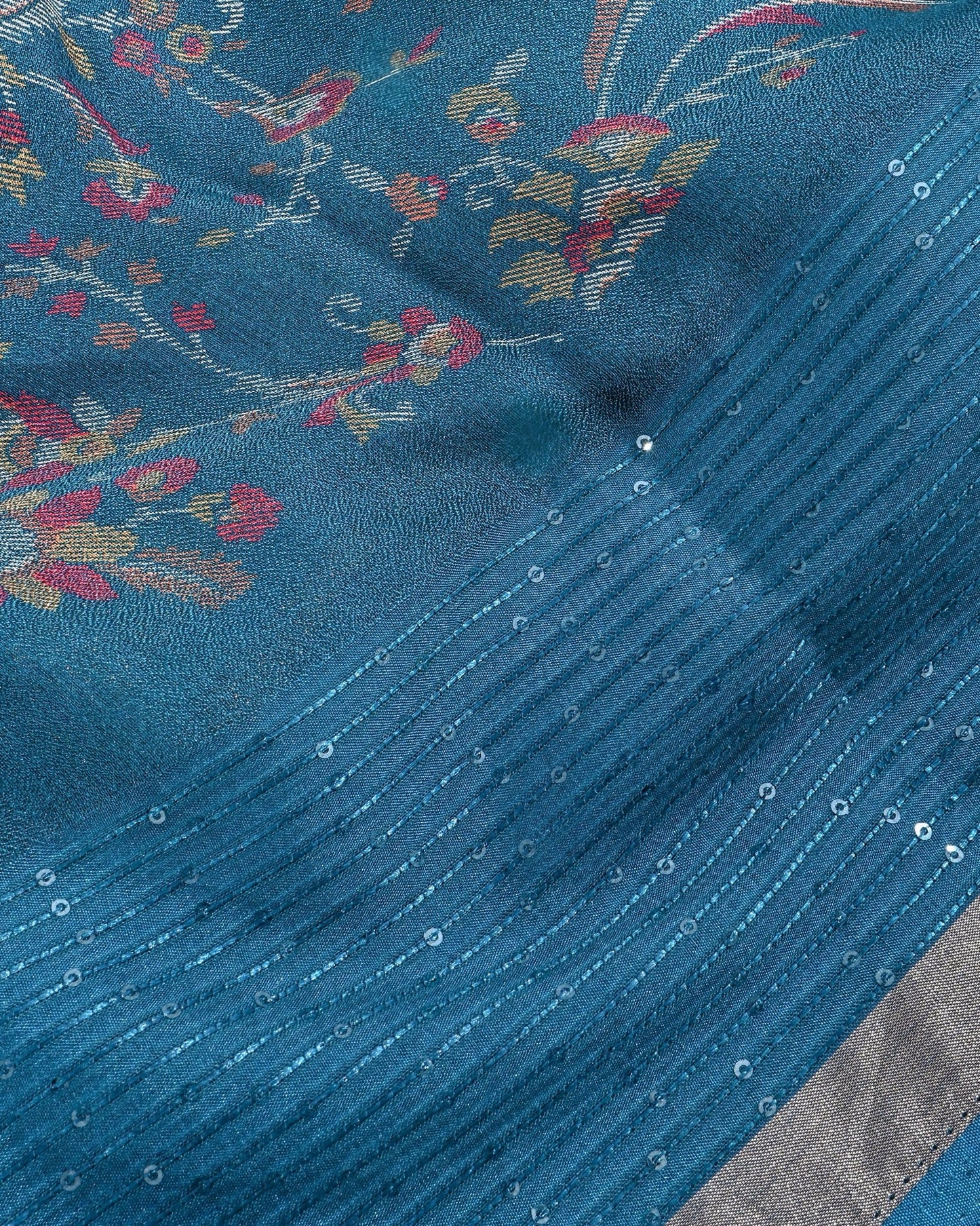 Ferozi Silk Printed Saree - Shop Vastram